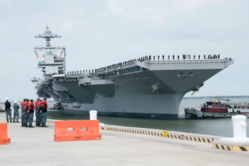 U.S. Navy's Newest Carrier Returns Home From Sea Trials