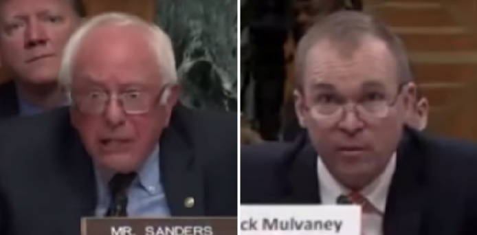 Mulvaney's Cheeky Response to Sanders' Lecture Has Bernie Turning Red in the Face