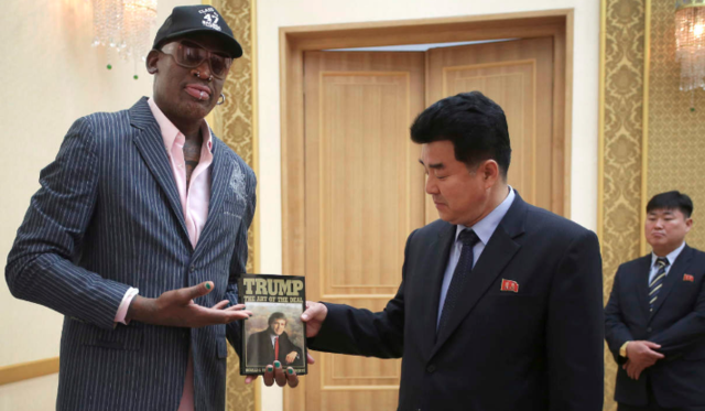 Dennis Rodman Gives Kim Jong-Un a Copy of Trump's Most Infamous Book