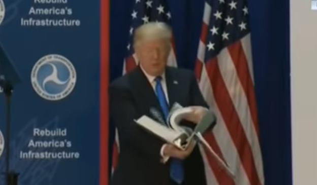 Trump Goes Off Script at Presser By Slamming Binder. And Makes a Powerful Point...