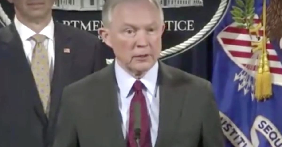 Reporter Asks AG Sessions If He'll Resign After Hearing Trump Comments That Surfaced Last Night