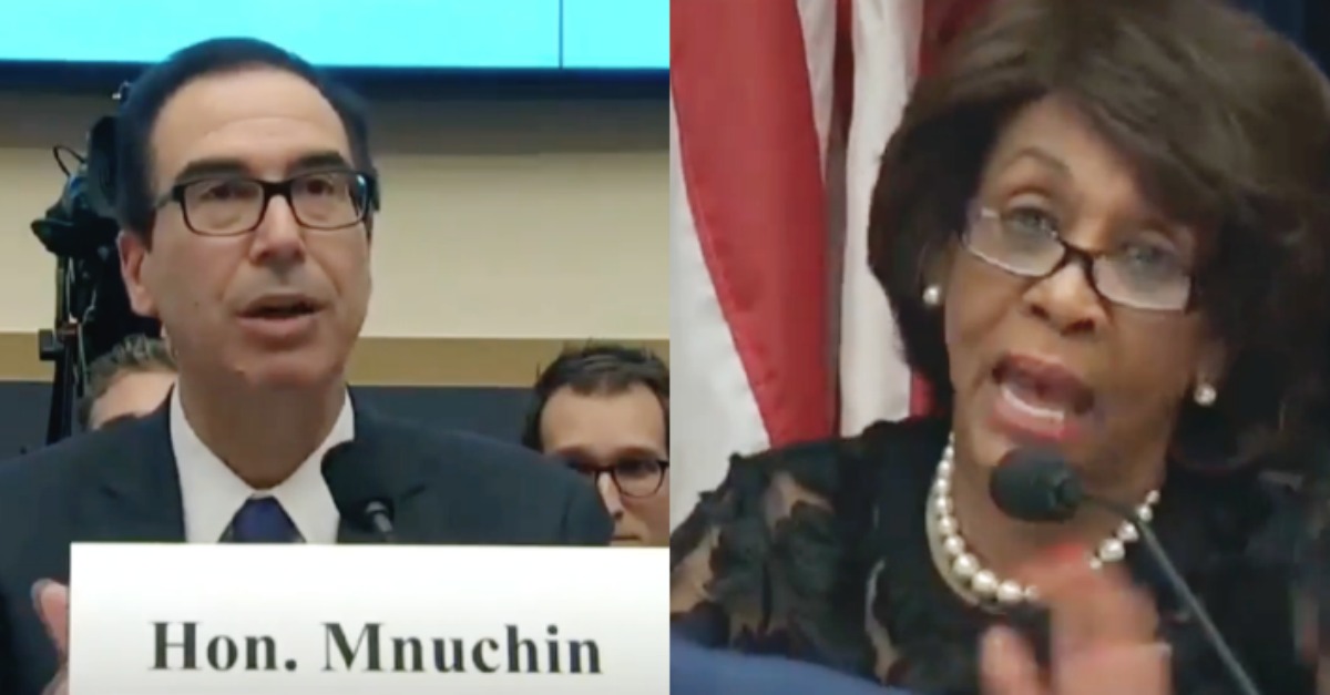 Maxine Waters Comes Completely Unglued When Treasury Sec. Mnuchin Tries to Answer Her Question