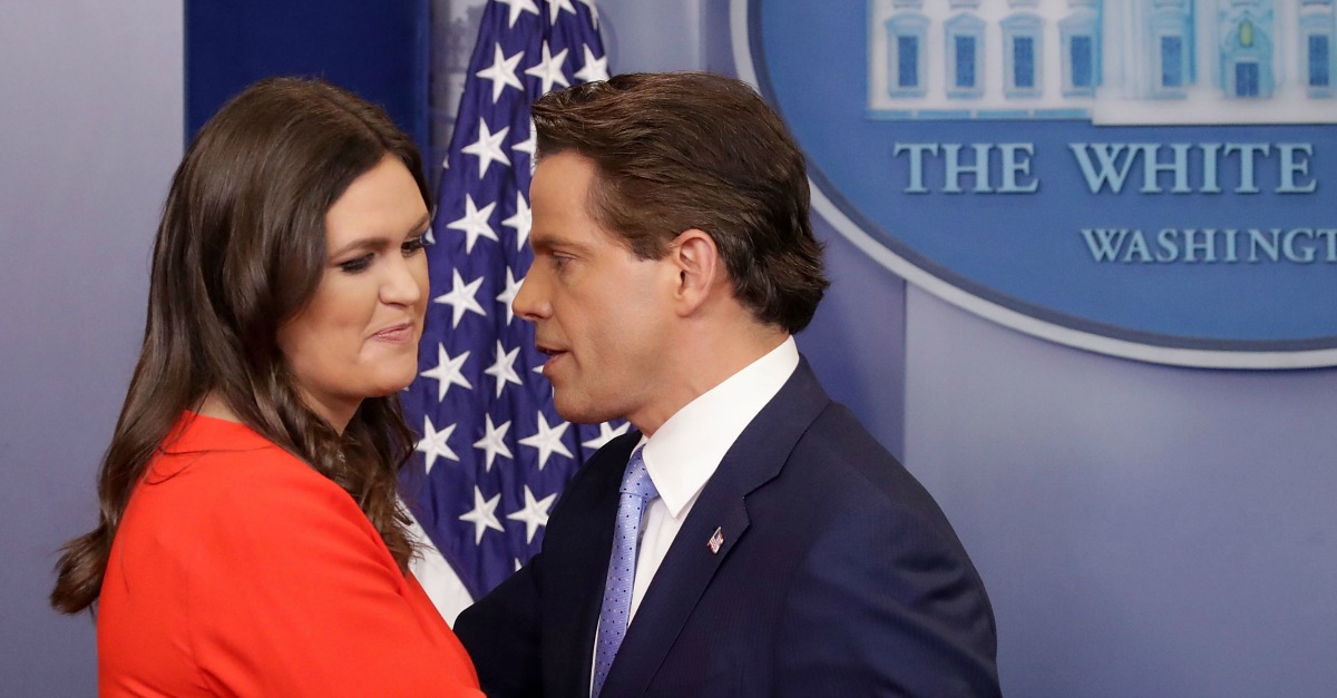 After Scaramucci Announces "Cameras Are Back On," Sarah Sanders Wastes No Time