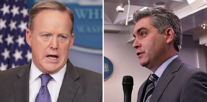 CNN's Jim Acosta Called Out WH Press Sec During Live Presser. Sean Spicer Just Exploded on Him...