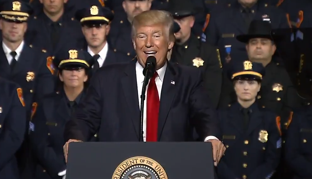 Trump Is Speaking to American Police Officers When Suddenly He Brings up "The Swamp!"