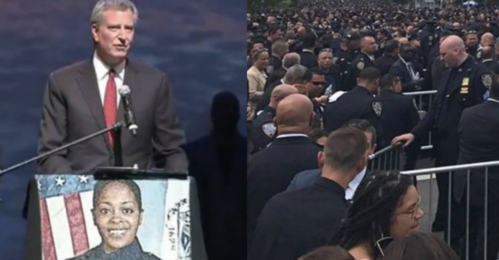After Leaving Country, De Blasio Speaks at Slain Officer Funeral. Suddenly NYPD Turn Their Backs...