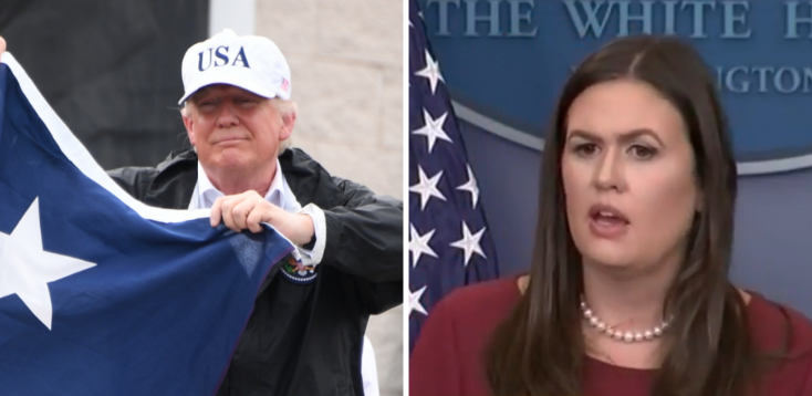 Trump to Give $1 Million of His Own Money to Harvey Relief. And He's Got a Question for the Press...