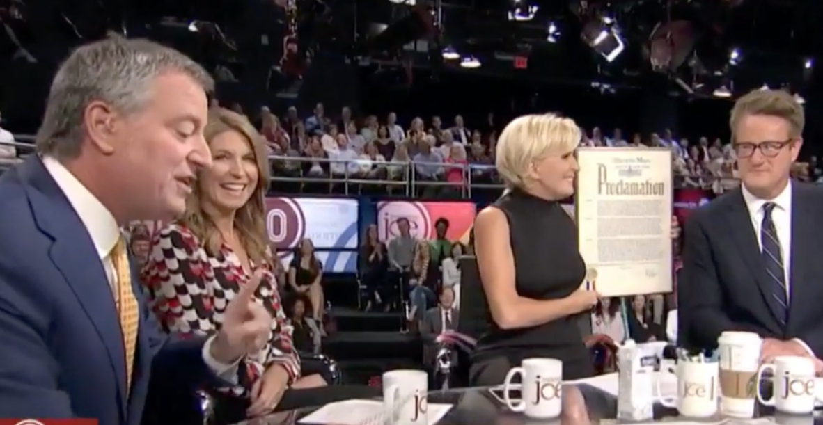 Mayor Bill de Blasio Declares Tuesday 'Morning Joe Day' in New York
