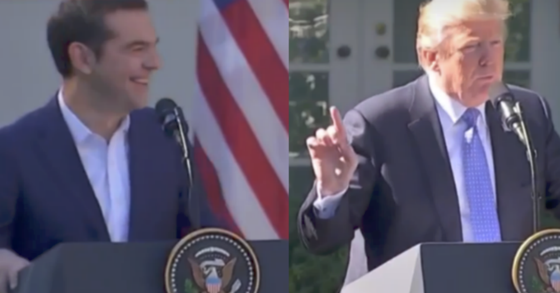 Trump Interjects When Reporter Says That Greek PM Previously Called Him 'Evil': "I Wish I Knew..."