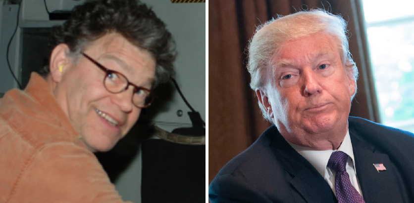 Trump Hits Out At Senator Franken with a Mocking Speculation: "Where Do His Hands Go..."