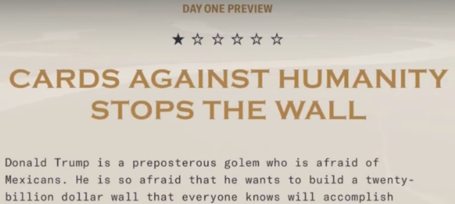 'Cards Against Humanity' Claims It Bought Land on U.S.-Mexico Border to Delay Trump's Wall