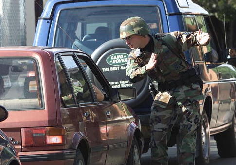 Car Rams Security Gate at UK Military Base, U.S. Forces Fire Shots