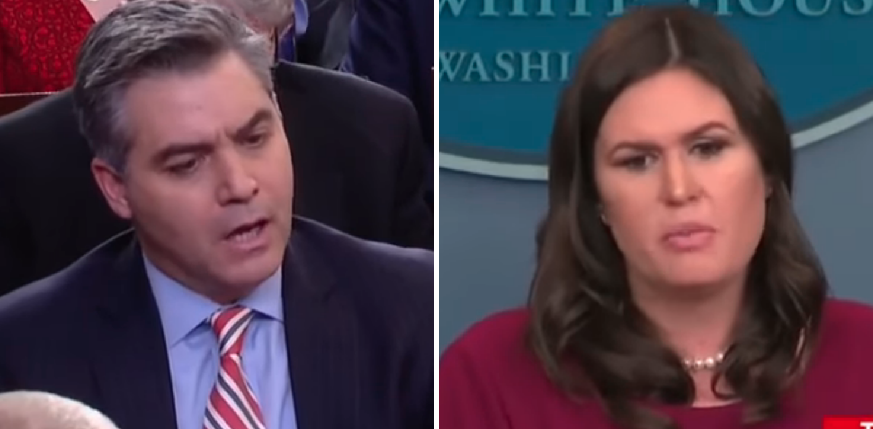 CNN's Acosta Says Sarah Sanders Threatened His Press Privileges After He Shouts Question at Trump