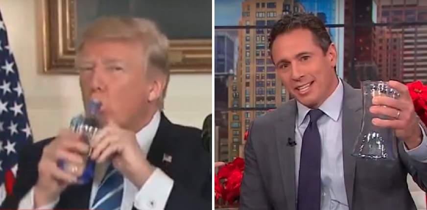 CNN Does a Segment Making Fun of How Trump Drinks Water. Then Cuomo Shows Us 'How a Man' Drinks