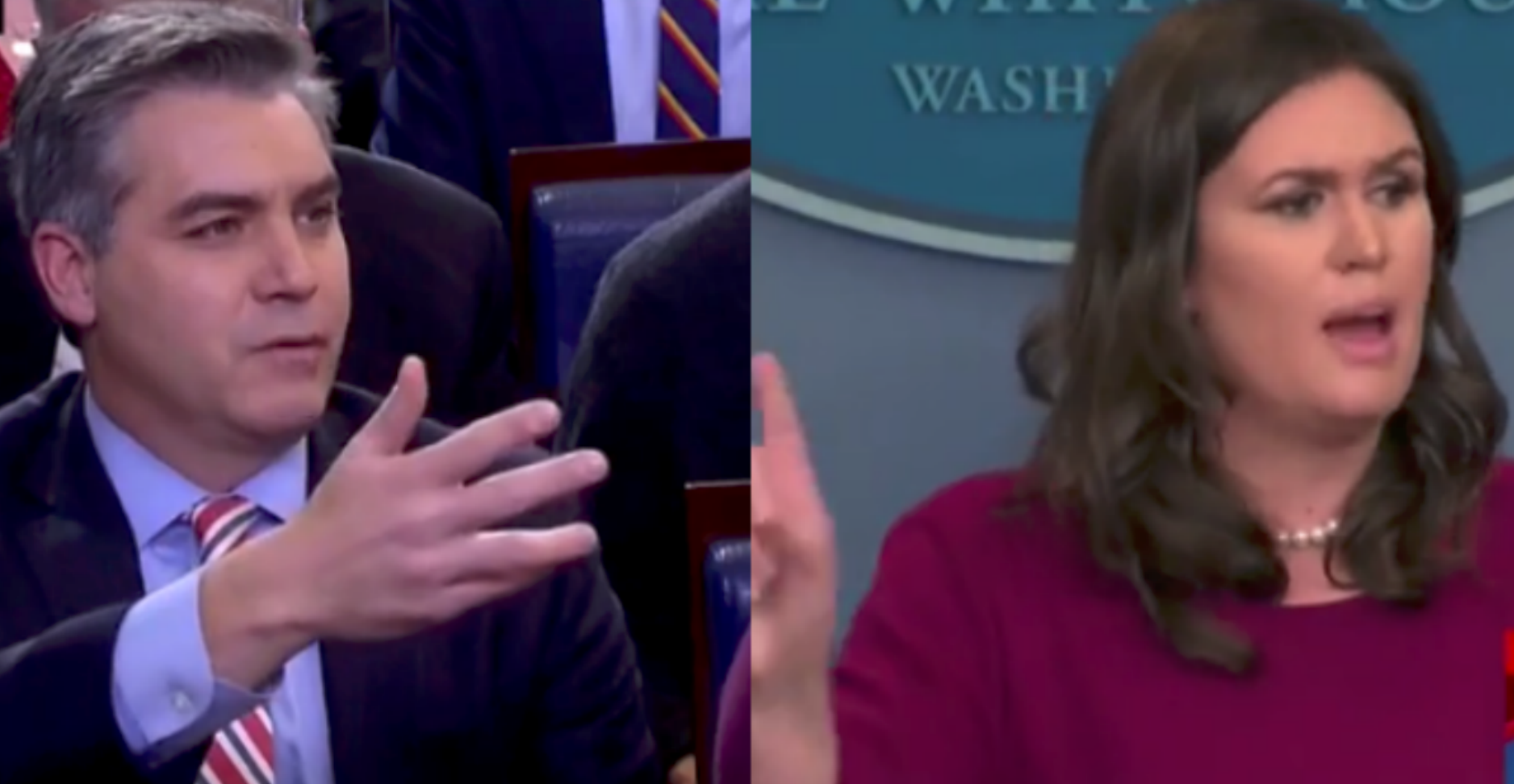 When Acosta Cuts In That Journalists Make Mistakes, Sanders Raises Her Voice: "I'm Not Finished"