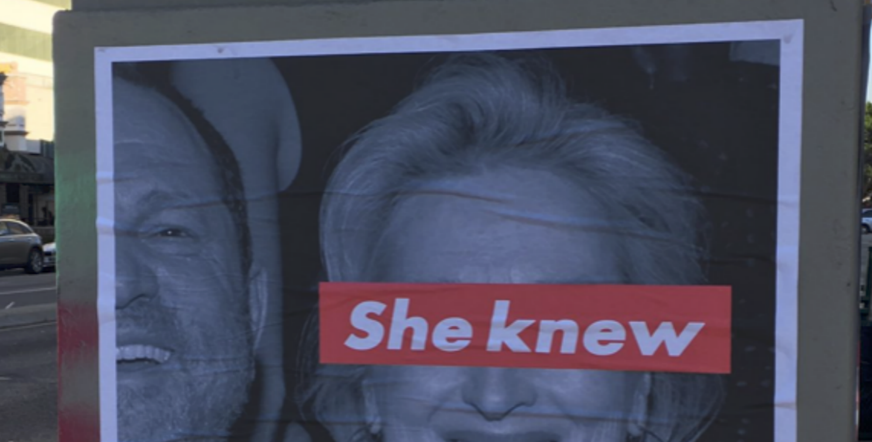 After Weinstein Scandal, "She Knew" Posters Pop Up Targeting One of Hollywood's Biggest Actresses