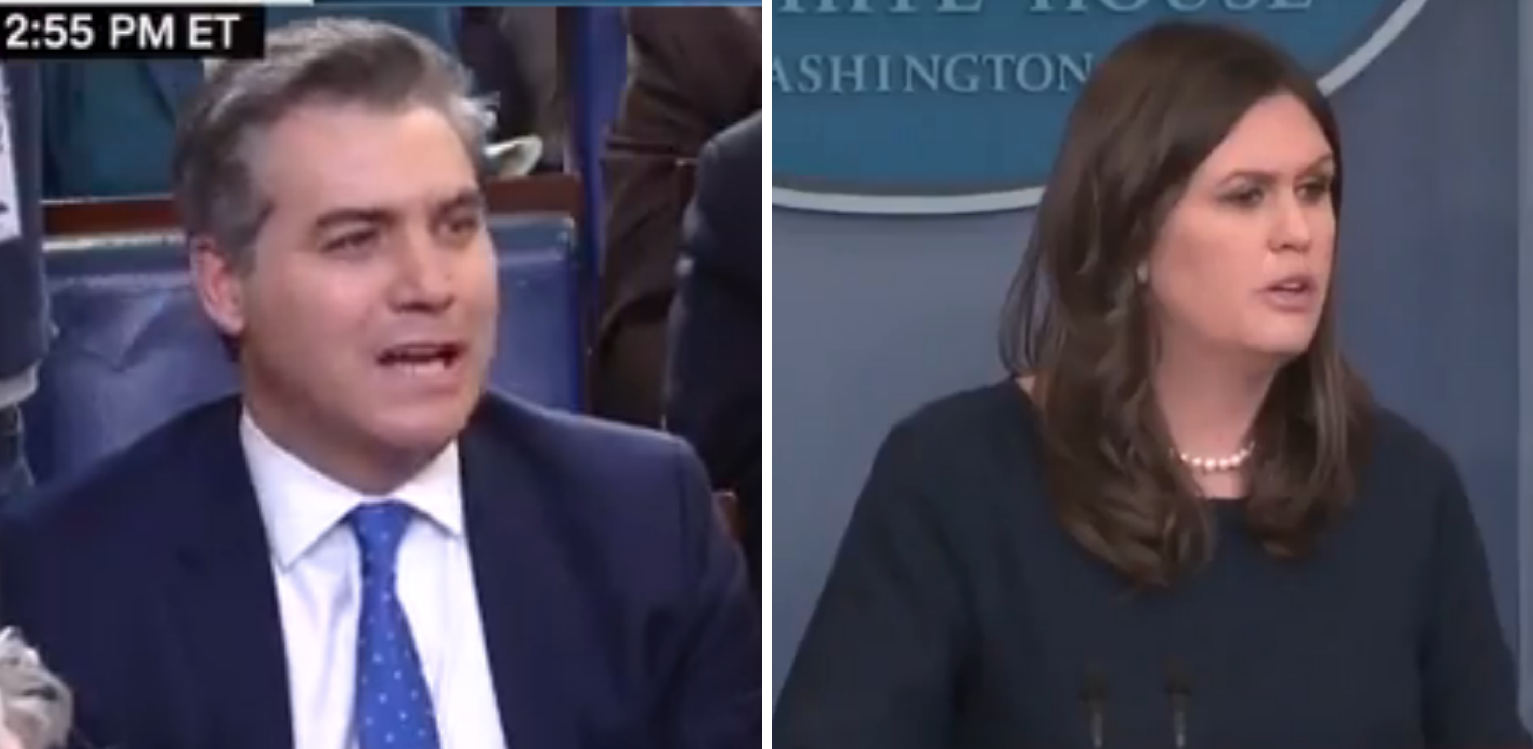 Sarah Sanders Lands a Burn on Jim Acosta and CNN That Makes the Press Corps Exclaim "Ooooh!"