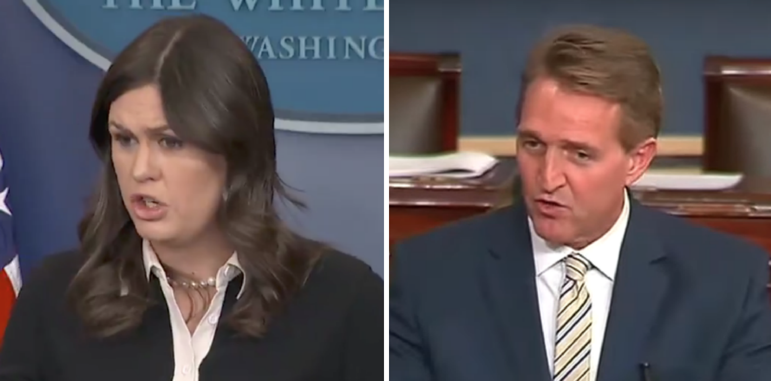 Sanders Waves Off Sen. Flake's Headline-Grabbing Comments About Trump: He’s "Looking for Attention"