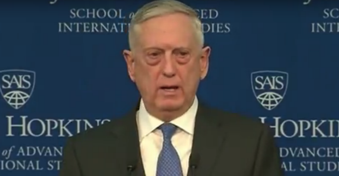 Defense Sec. Mattis Minces No Words In Reminding Congress of Harsh Reality of a Gov't Shutdown