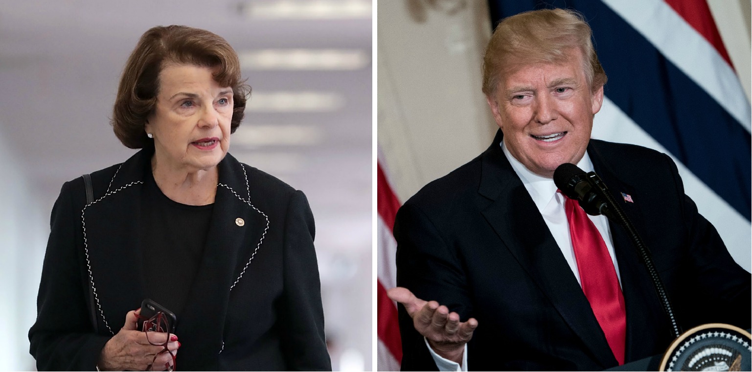 Trump Tweets Dem Sen. Feinstein's Flip Flop on Government Funding