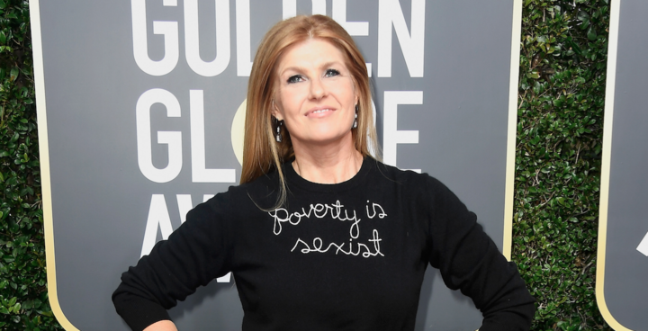 Actress's "Poverty is Sexist" Sweater at the Golden Globes Comes with a Hilariously High Price Tag