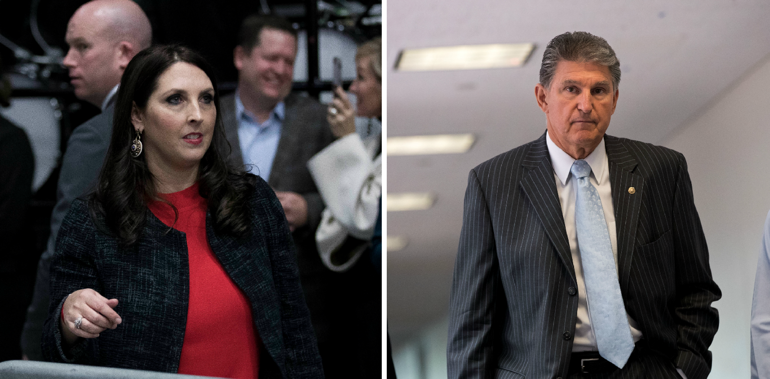 RNC Chair Shares Side-by-Side Photos of Dem Sen. Manchin to Slam His Stance on Planned Parenthood