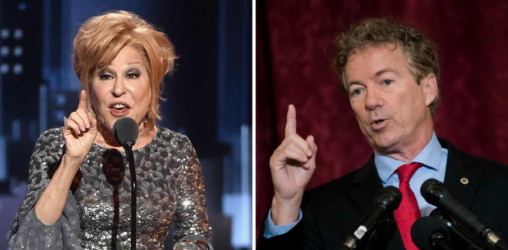 Actress Bette Midler Calls for Repeat Assault of Rand Paul