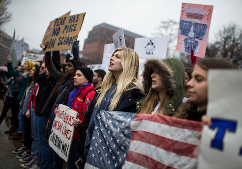 High School, College Students Stage Walkouts, Organize Protests Calling for Stricter Gun Control