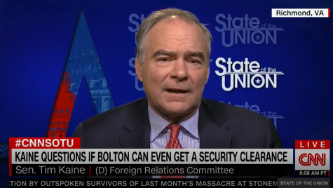 Kaine Suggests Bolton Has a 'Track Record' of 'Cooking Intelligence'