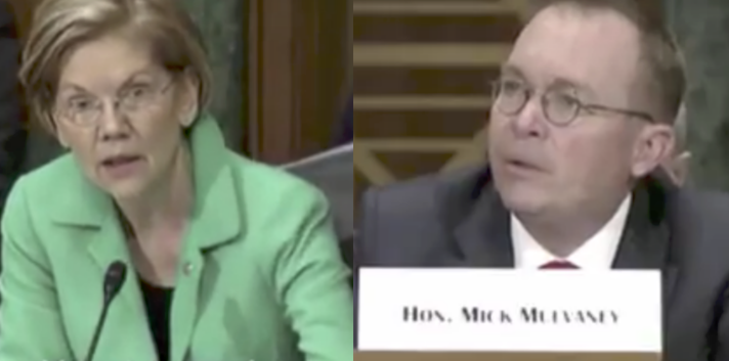 Warren Goes Off On CFPB Director Mulvaney: You Take ‘Obvious Joy’ in Upsetting Me