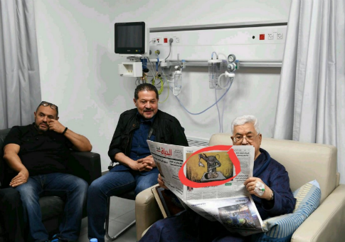 Abbas Displays Anti-Israel Cartoon While Recovering in Hospital