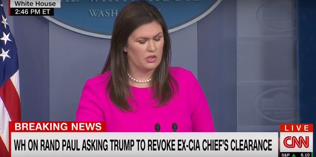 Sanders Announces Trump Looking to Revoke Security Clearances of Top Obama Officials