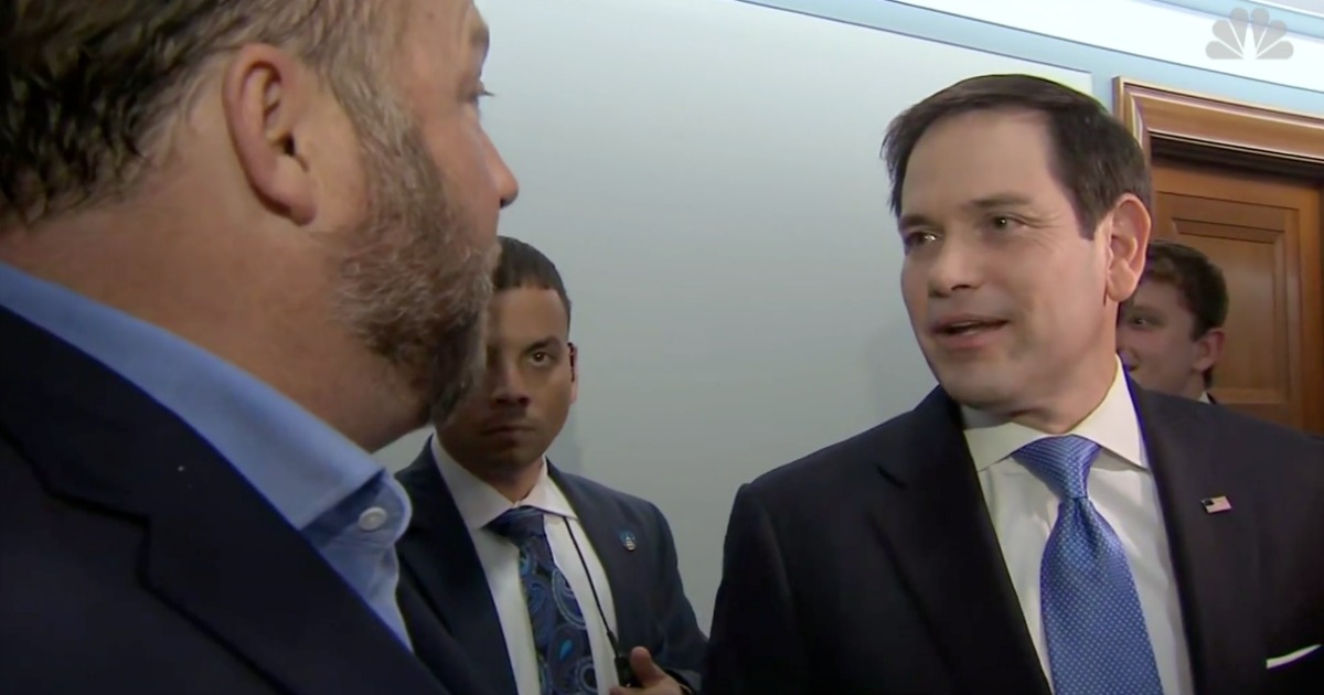 Rubio Snaps At Alex Jones For Berating Him In Senate Halls: 'I'll Take Care Of You Myself'