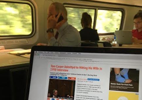 Overheard on Amtrak: Tom Carper Complains About 'Out-of-State Socialists' Trying to Beat Him