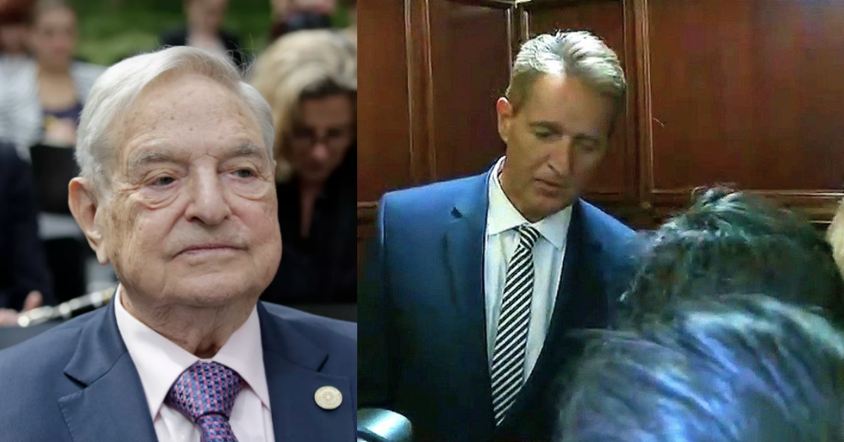 Soros-Backed Progressive Activist Group Takes Credit for Confronting Jeff Flake in Elevator