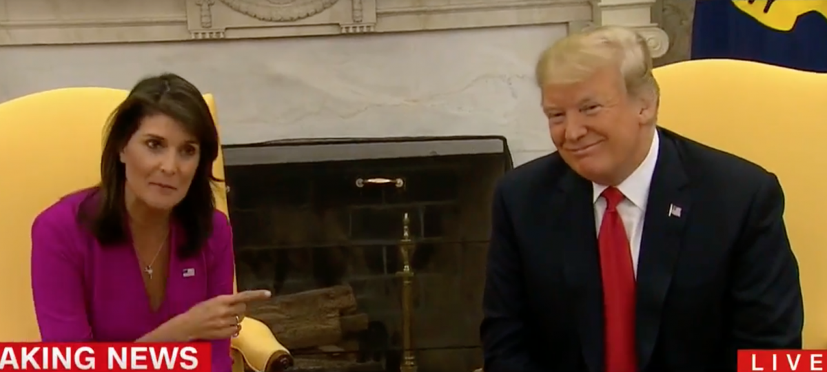 Haley Pledges Support for Trump in 2020 During White House Meeting