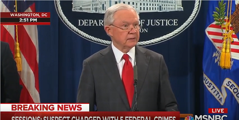 Sessions: Suspect Charged With Mailing Suspicious Packages Faces Up to 58 Years in Prison