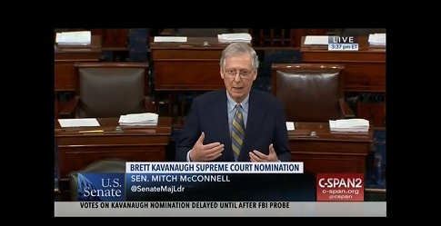 McConnell Hammers Dems on Kavanaugh Nomination: 'Their Goalposts Keep Shifting, but Their Goal Hasn't Moved an Inch'