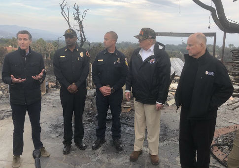 Trump Visits California Wildfire Zone With Newsom: 'We’re All Going to Work Together'