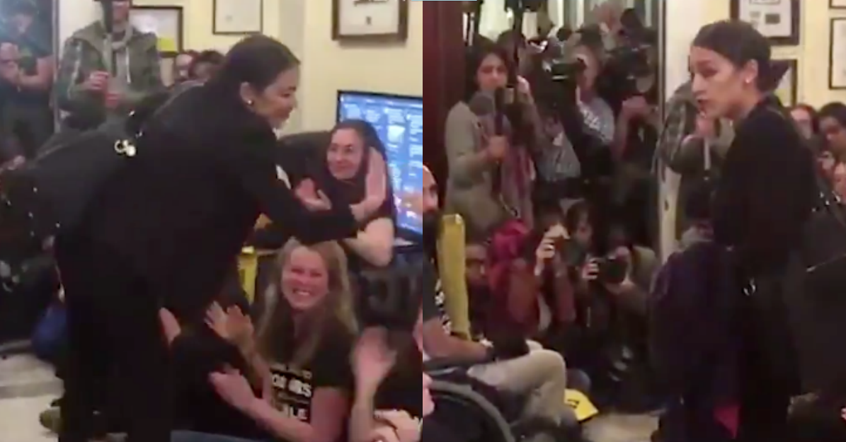 Dem Socialist Ocasio-Cortez Joins Climate Change Protest Outside Pelosi's Office