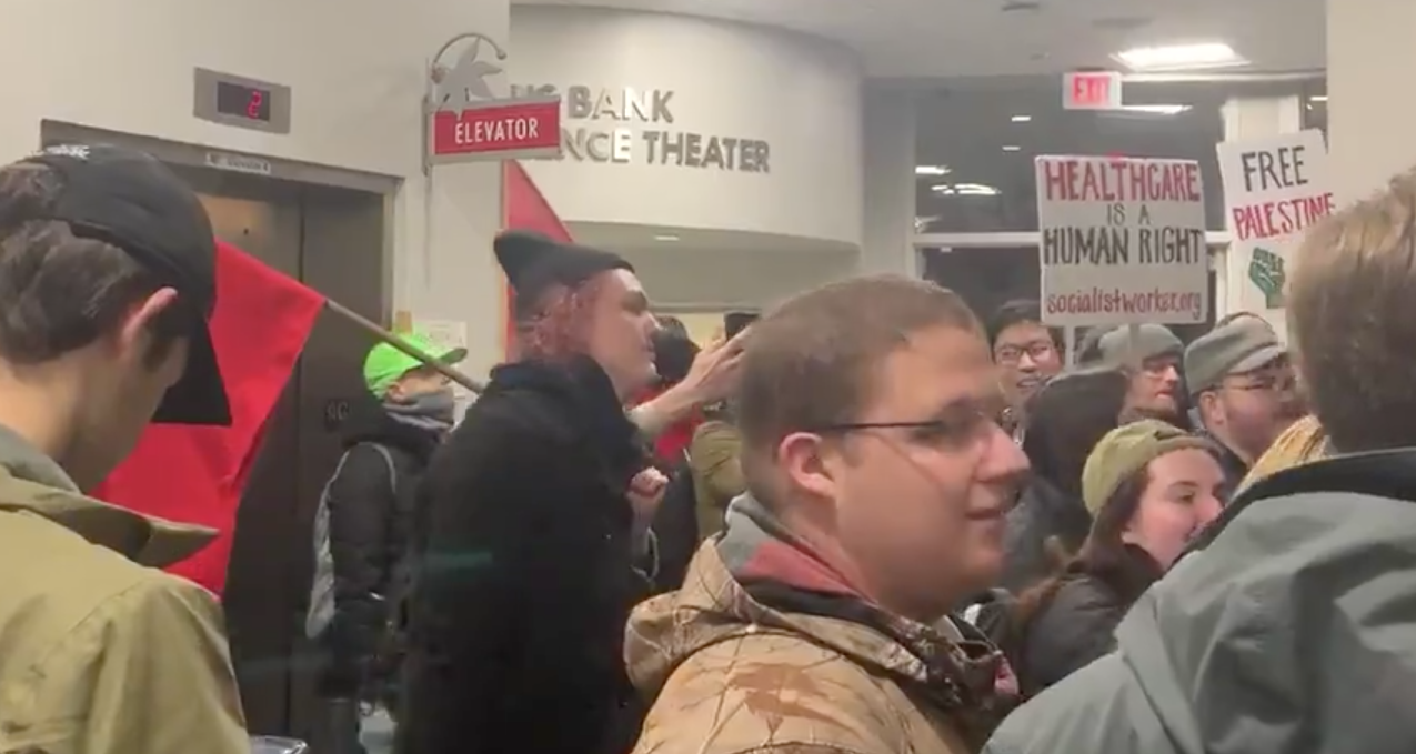 Left-Wing Activists Chant 'John McCain's Dead,''Reagan's Dead' Outside Ben Shapiro Event