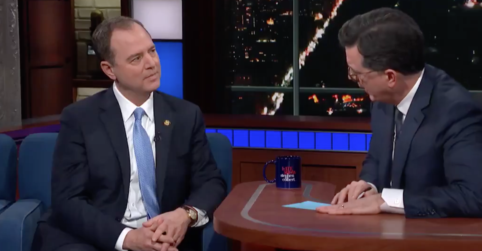 Adam Schiff Tells Colbert That Trump 'Should Go to Jail' Like Cohen