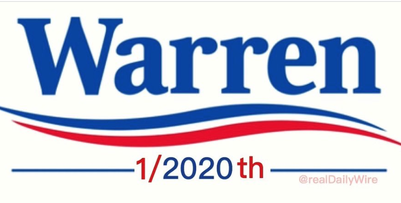 Trump Shares Mocking Campaign Logo for Elizabeth Warren: '1/2020th'