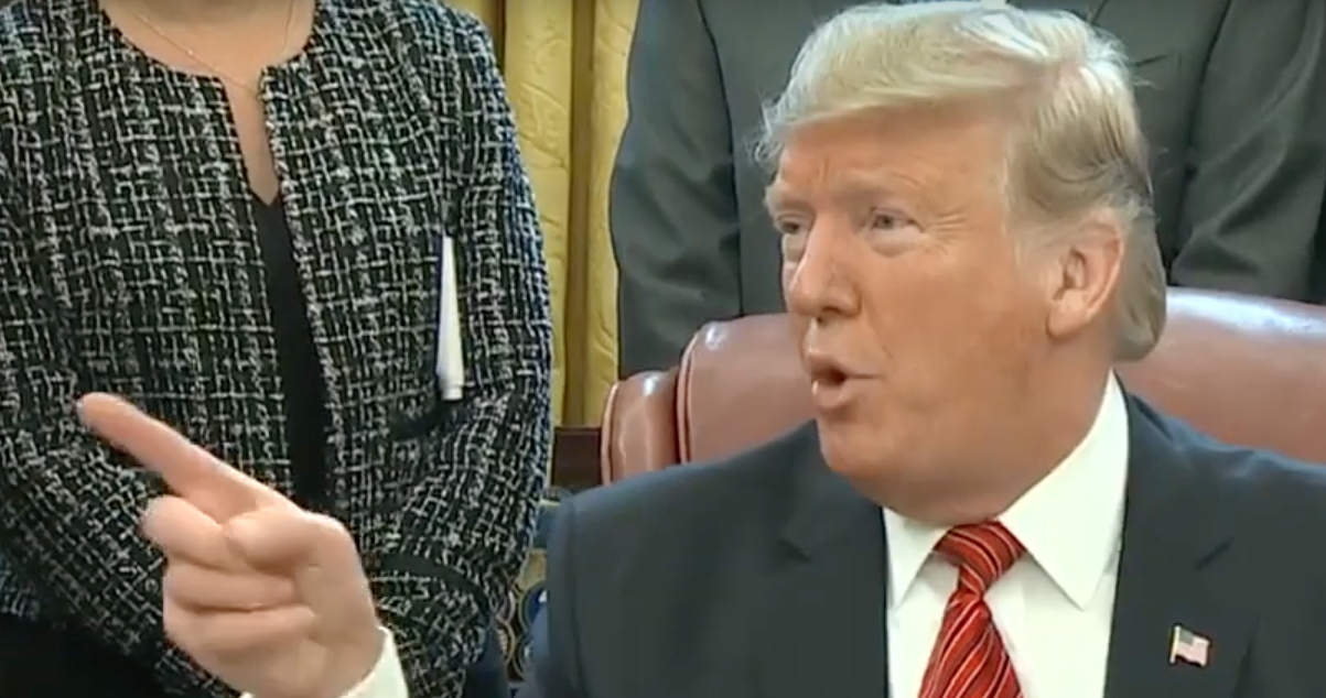 Trump Challenges Reporter: Would You Sign Dems' Bills to End Shutdown If You Were President?