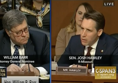 Hawley Presses Barr on How DOJ Should Respond to Potential Violations by Major Tech Companies