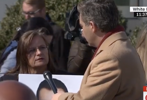 Acosta Confronted by Angel Moms at White House After Tense Exchange With Trump