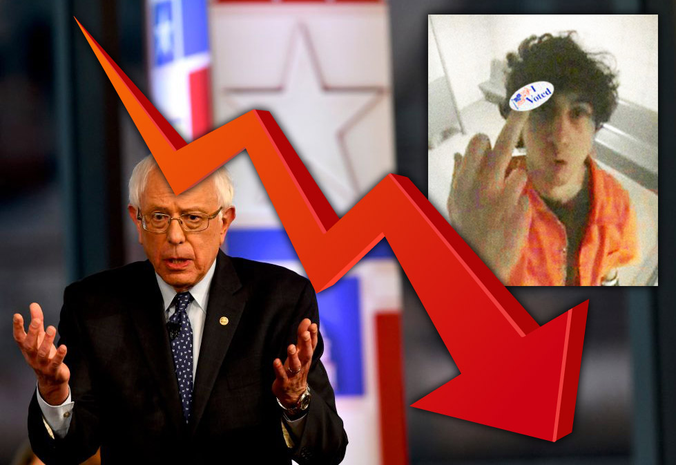 Bernie Sanders Slides in Polls After Doubling Down on Massively Unpopular 'Terrorist Vote' Position