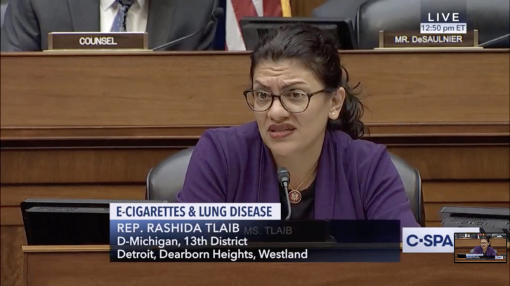 Tlaib Accuses Vaping Witness of Being 'Conspiracy Theorist'