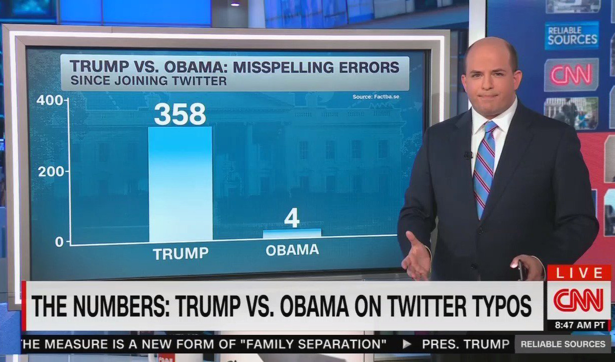 CNN Truth Warrior Brian Stelter Courageously Spell-Checks Trump's Twitter Feed