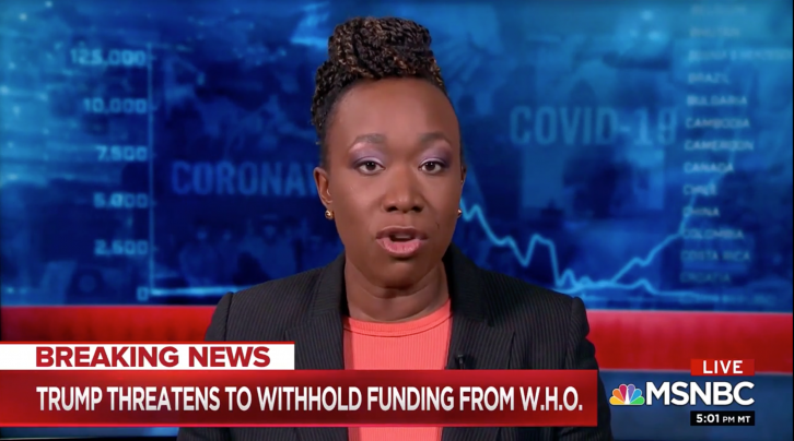 Joy Reid Falsely Accuses Trump of Rejecting WHO Tests